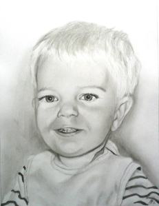 Kinderportrait, Bleistift auf Papier, A4
