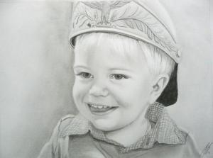 Kinderportrait, Bleistift auf Papier, A4